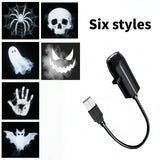 USB Ghost and Skull Rotating Projector Halloween Lamp