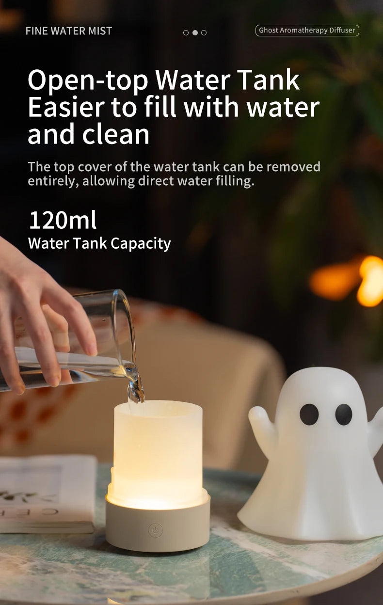 Cute Ghost Ultrasonic Air Humidifier with 7-Color LED