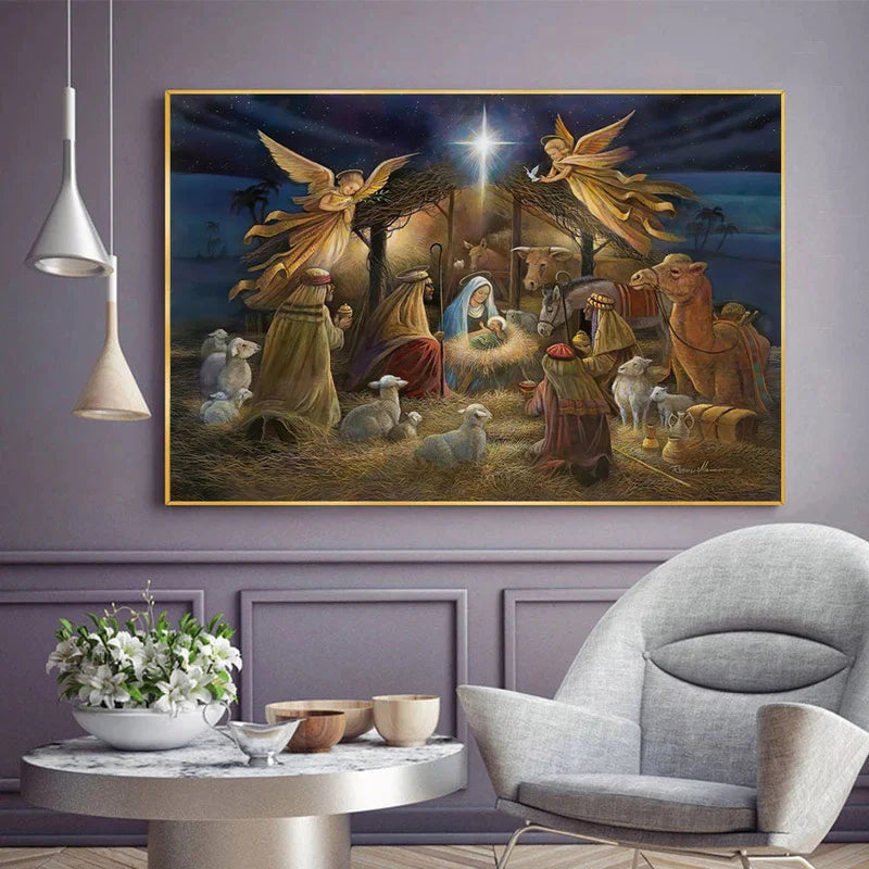 Birth of Jesus Christ Wall Art Canvas Painting