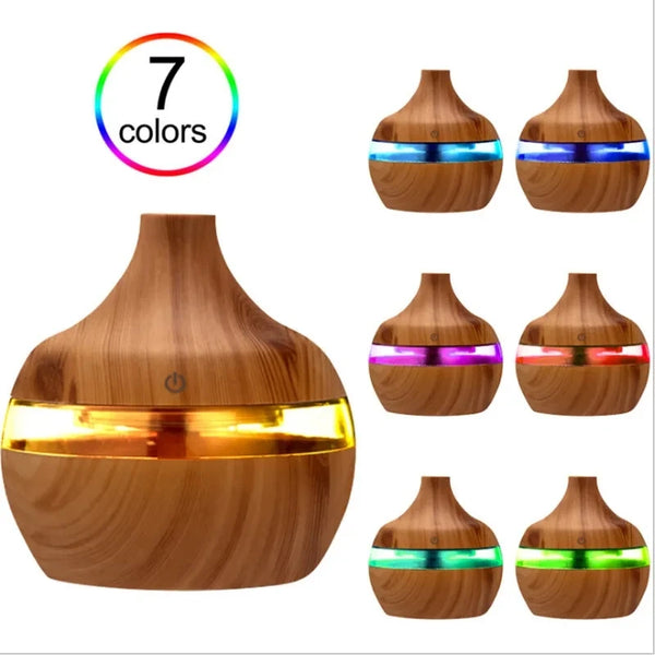 Ultrasonic Aroma Diffuser Wood Grain Electric Essential Oil