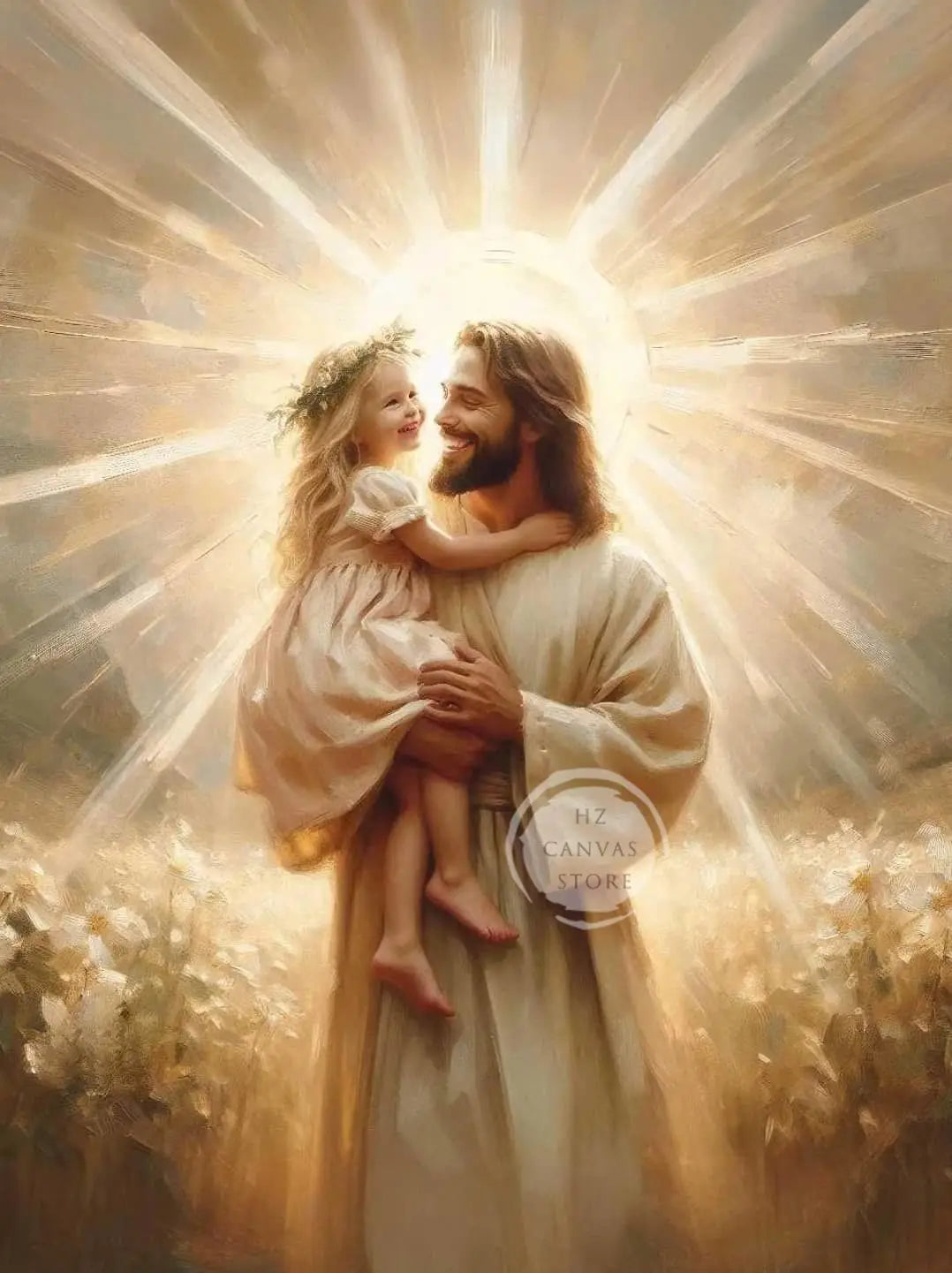 Modern Christian Jesus Children Art Poster