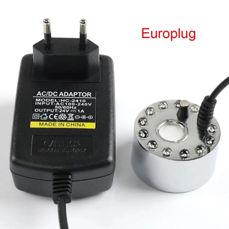 12-Light LED Fog Machine Ultrasonic Mist Maker for Home