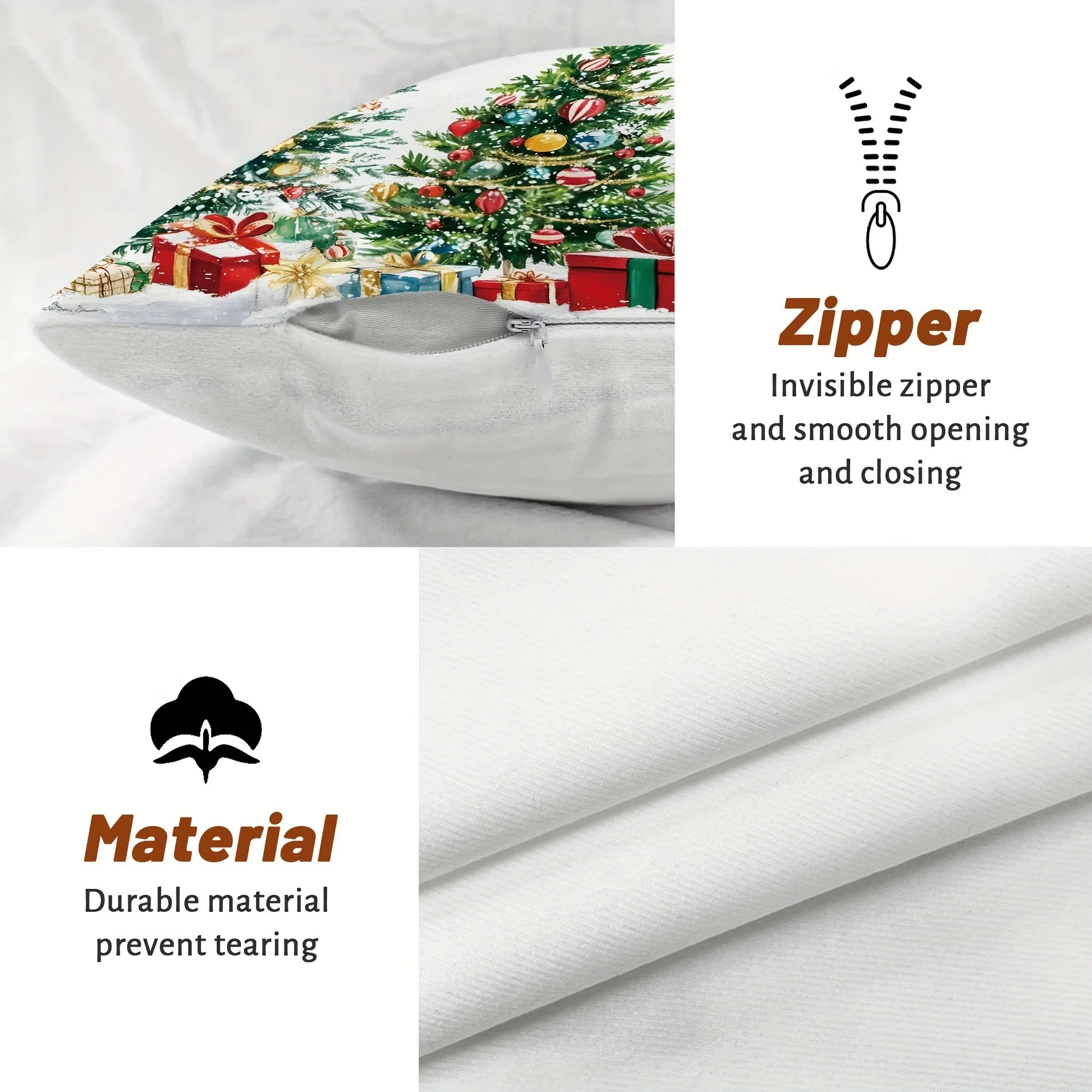 Christmas Pillow Covers: Joyful Designs with Trees, Snowman