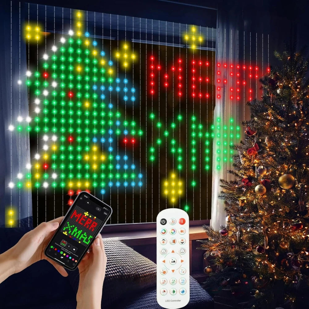 Smart Christmas Curtain Lights with APP & Remote Control