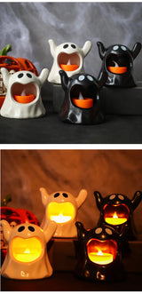 Flameless Ghost Candle LED Lamp – Spooky Halloween Decor