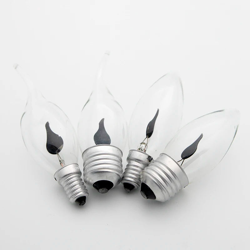 4-Pack Decorative LED Candle Bulbs Flickering Flame Effect