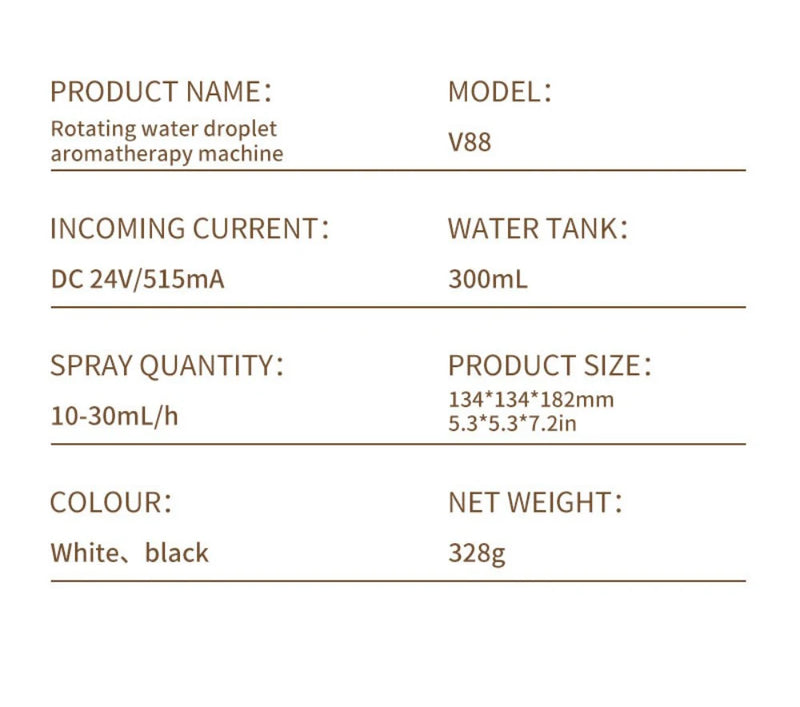 Rotating Umbrella Humidifier Water Drop Mute Air Desktop