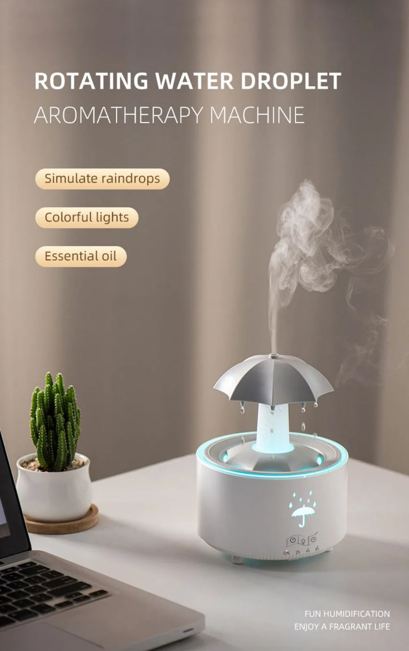 Rotating Umbrella Humidifier Water Drop Mute Air Desktop