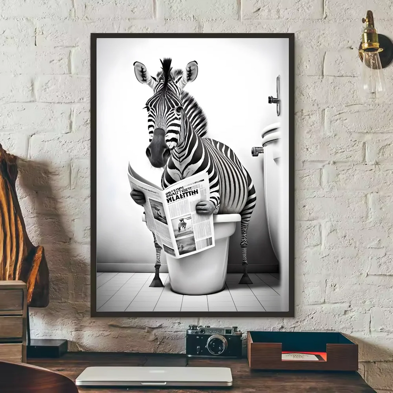 Funny Animal Bathroom Poster | Modern & Waterproof HD Wall Art