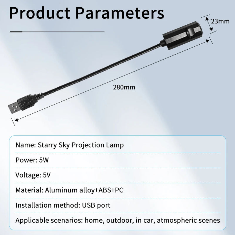 USB Mood Light Projector for Bedroom or Home Moon Lamp