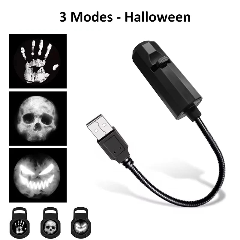 Rotating LED Halloween Night Light for Bedroom or Home