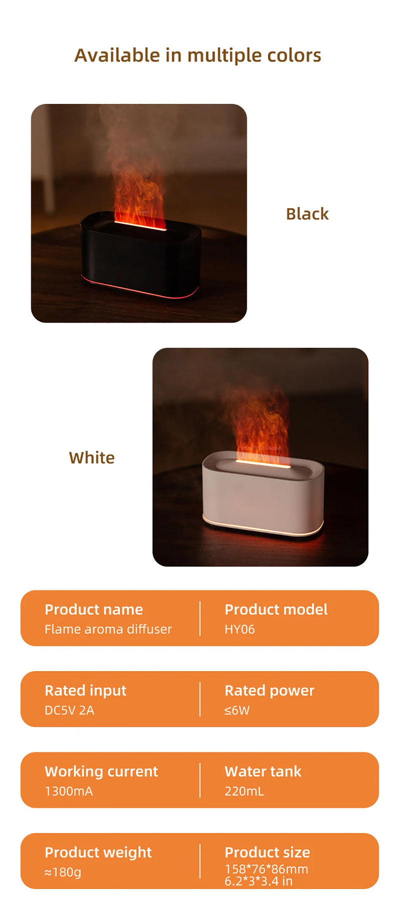 Flame Effect Aroma Diffuser USB Aroma Diffuser for Home