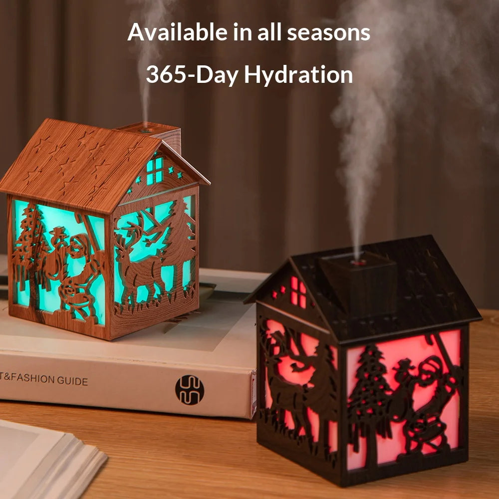 Christmas wooden house humidifier