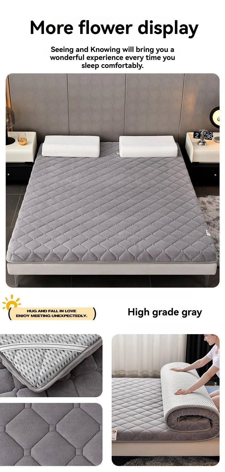 Portable Memory Foam Mattress Topper for Dorms and Rentals