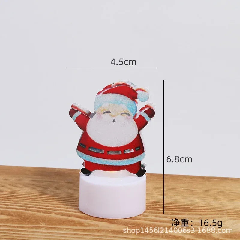LED Electronic Candle Lights Christmas Trees Santa Claus Snowmen