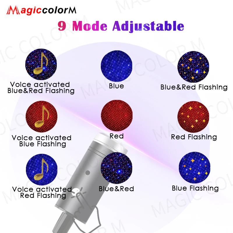 USB Star Projector LED Galaxy Light with Adjustable Modes