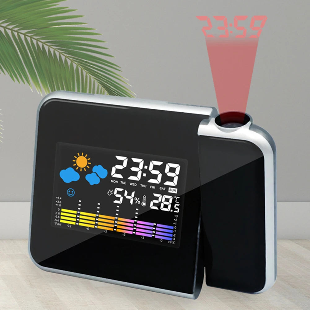 Adjustable LED Digital Projection Clock with Alarm & Temp