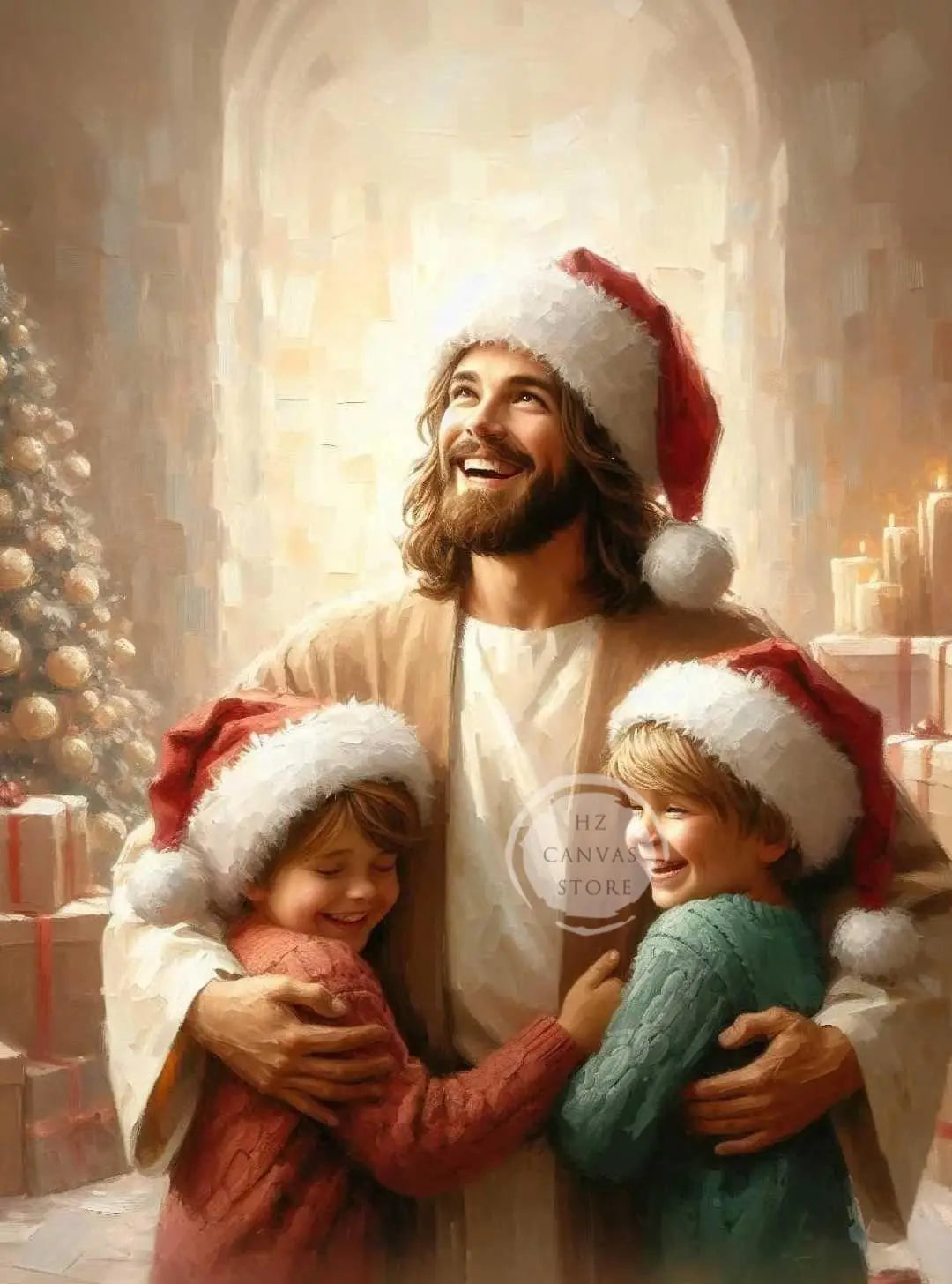 Modern Christian Jesus Children Art Poster