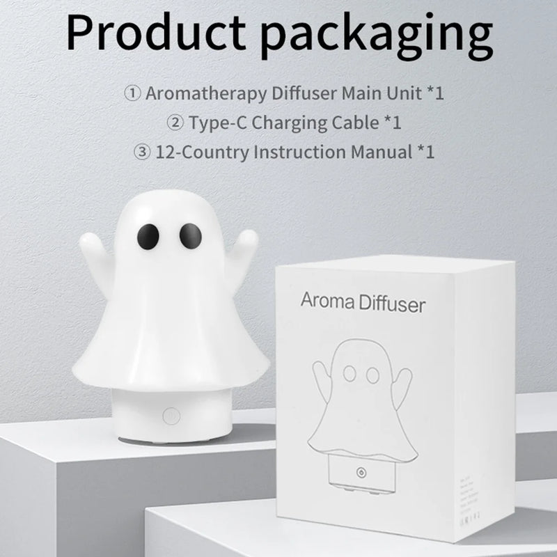 Cute Ghost Ultrasonic Air Humidifier with 7-Color LED