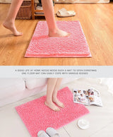 Chenille Bathroom Rug Soft Absorbent Non-Slip Floor Mat