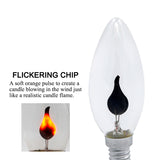 4-Pack Decorative LED Candle Bulbs Flickering Flame Effect