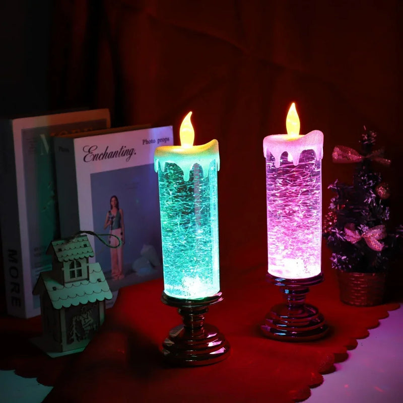LED Candle Lights for Home Glitter Swirl Color Changing
