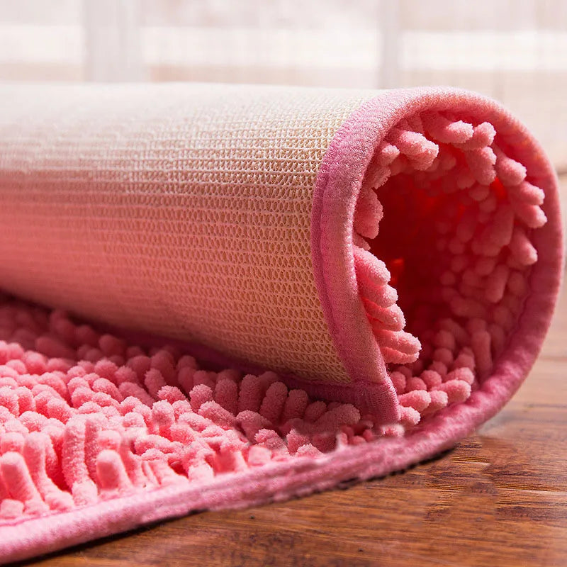 Chenille Bathroom Rug Soft Absorbent Non-Slip Floor Mat