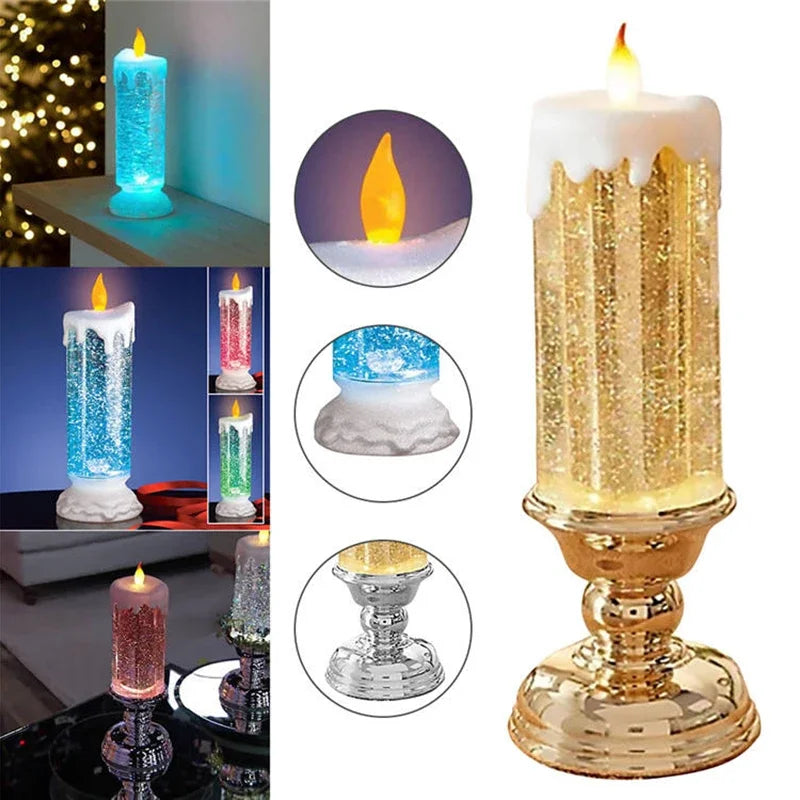 LED Candle Lights for Home Glitter Swirl Color Changing
