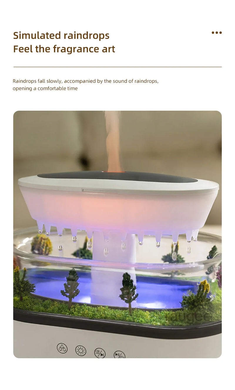 Aesthetic Cloud Humidifier.. LED Rain Diffuser Lamp
