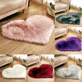 Soft Fluffy Heart Mat Cozy Plush Rug for Bedroom