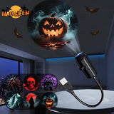 USB Ghost and Skull Rotating Projector Halloween Lamp