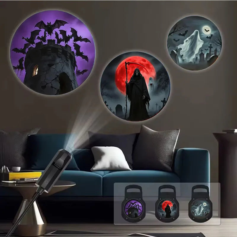 Rotating LED Halloween Night Light for Bedroom or Home