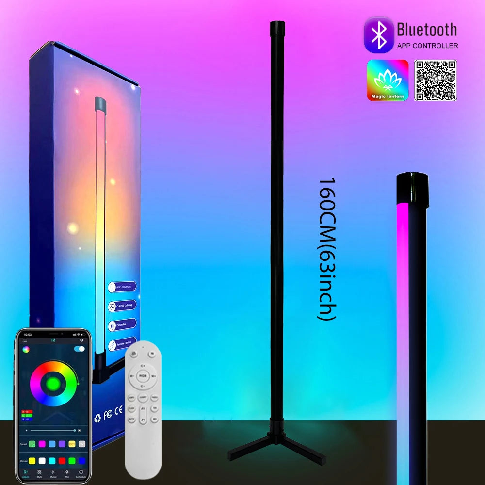 RGB Floor Lamp for Room Smart RGBIC Corner LED Light
