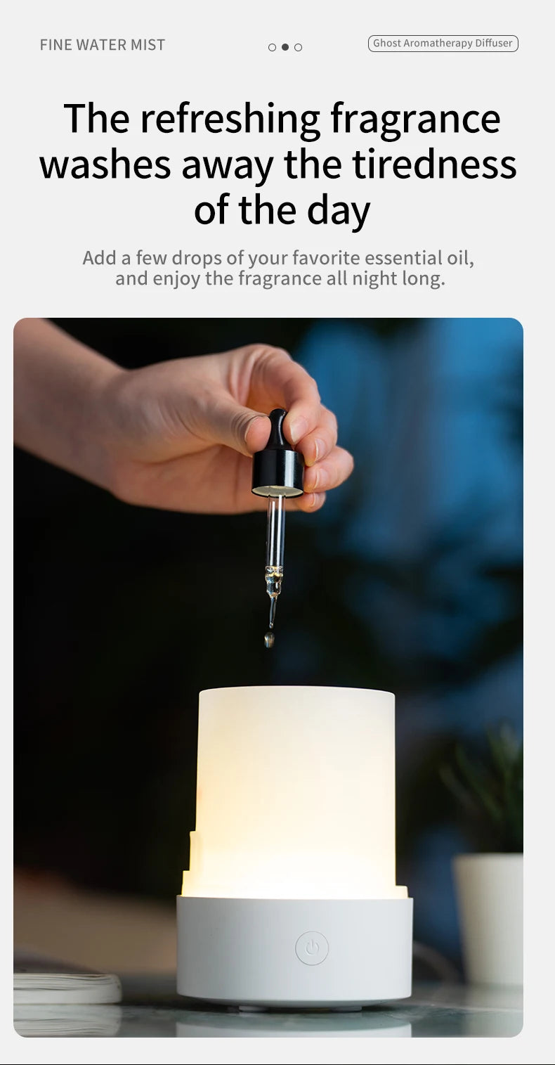 Cute Ghost Ultrasonic Air Humidifier with 7-Color LED