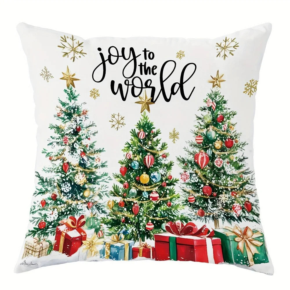 Christmas Pillow Covers: Joyful Designs with Trees, Snowman