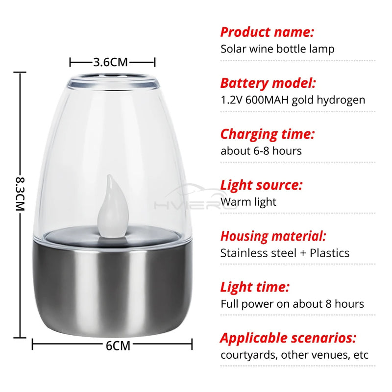 Waterproof Solar LED Flameless Candles for Outdoor Decor