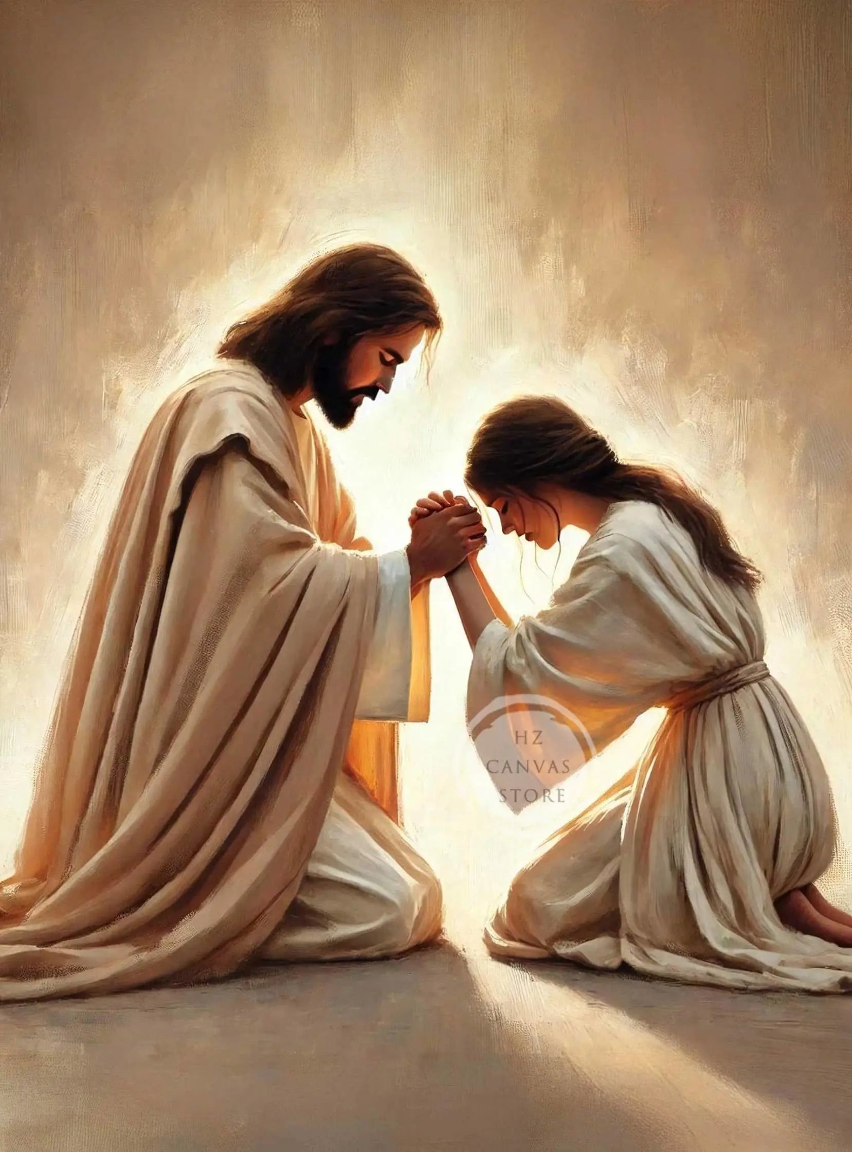 Modern Christian Jesus Children Art Poster