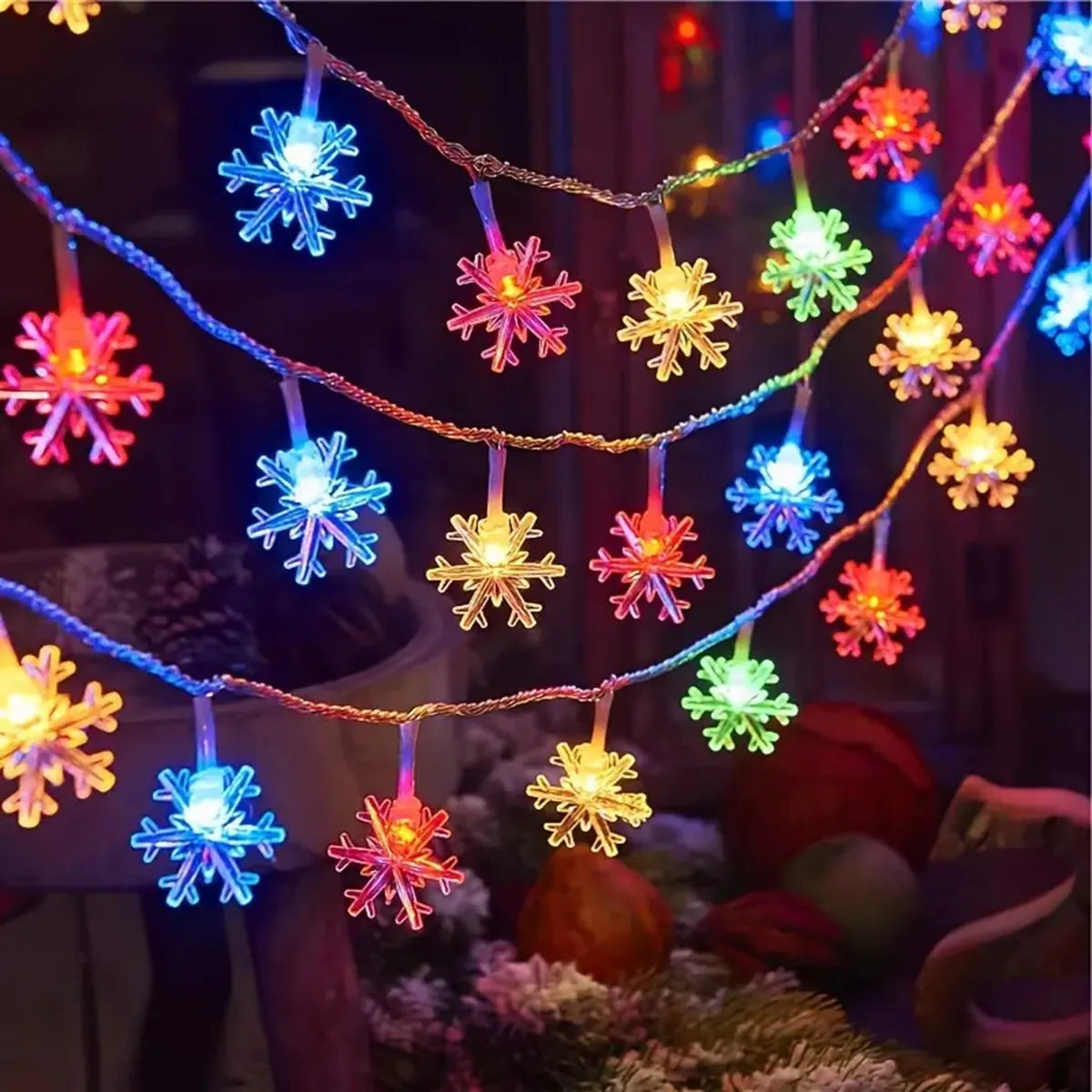 Christmas Snowflake String Light Indoor & Outdoor Hanging Decorative