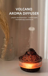 Glacier Lava Humidifier with 7-Color LED, Realistic Flame, Aroma Diffuser