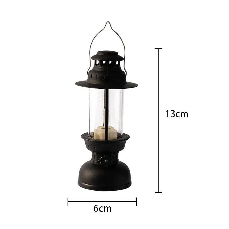 Battery Operated Oil Lamp Retro LED Night Light Portable