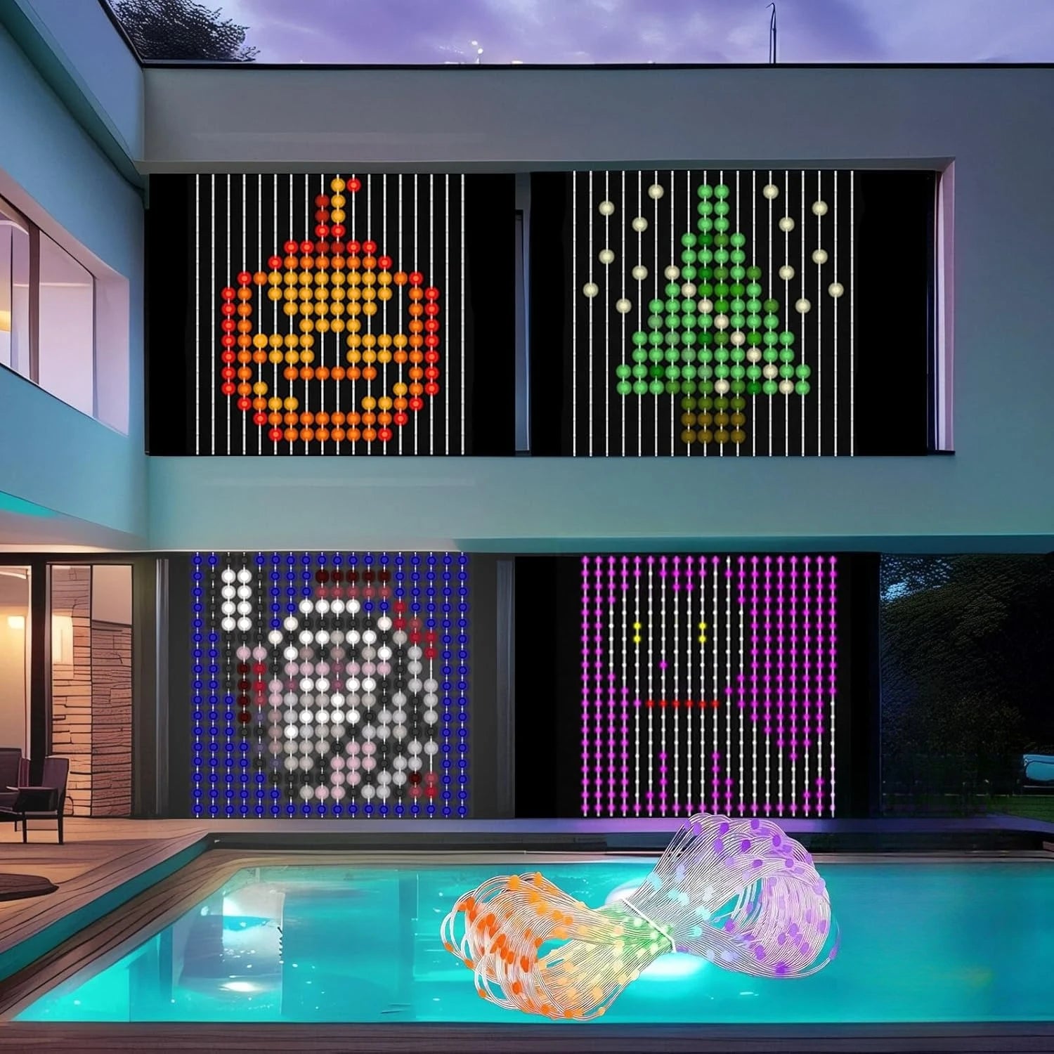 Smart Christmas Curtain Lights with APP & Remote Control