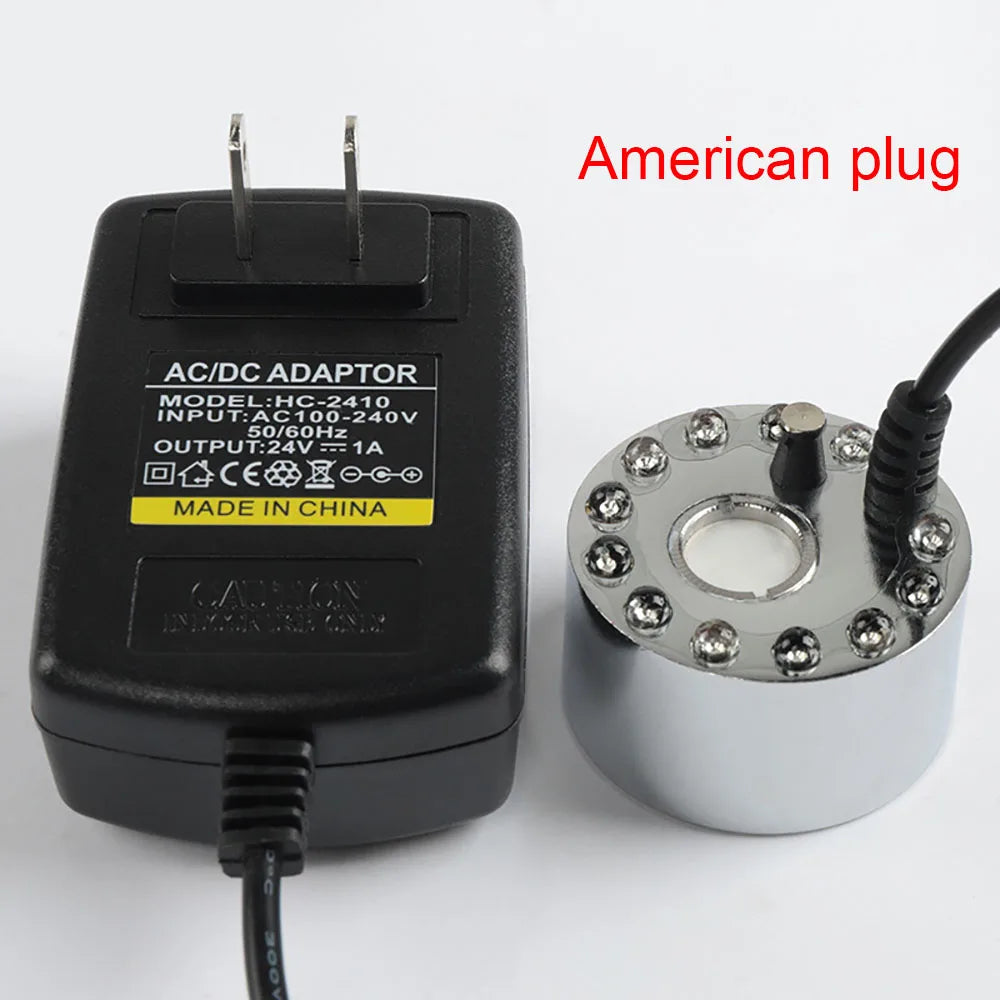 12-Light LED Fog Machine Ultrasonic Mist Maker for Home